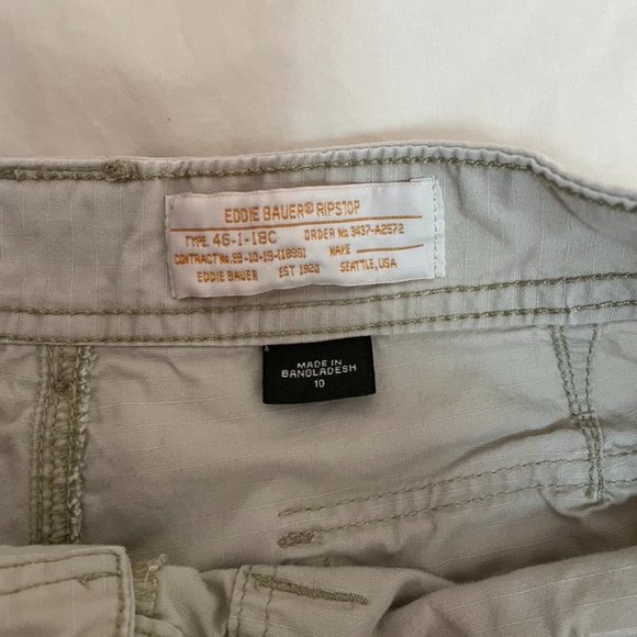 💙 Eddie Bauer Cargo Shorts Rip Stop Tan/Stone 10 - Picture 3 of 3